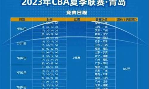 2023年cba夏季联赛赛程,2023年cba夏季联赛赛程表